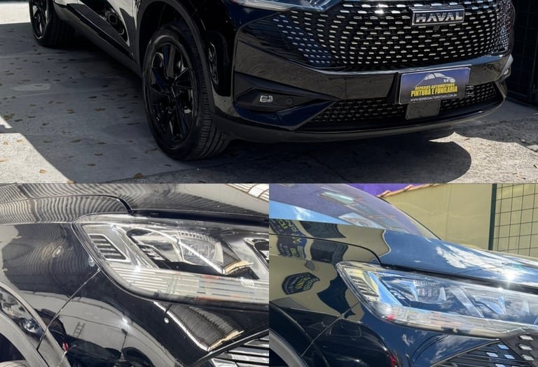 Para-choque de Haval em processo de pintura na oficina